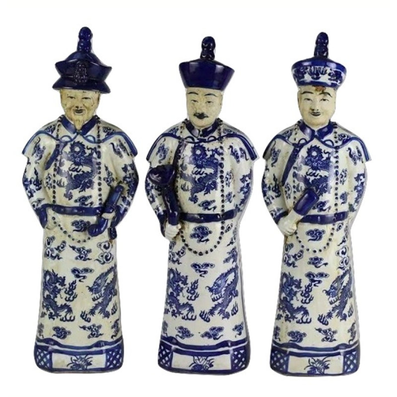 TRIO OF ELEGANT STANDING EMPERORS