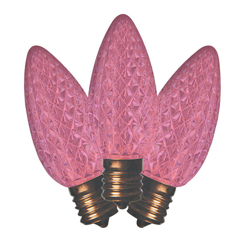 Ampoule de noël à facettes c9, Rose