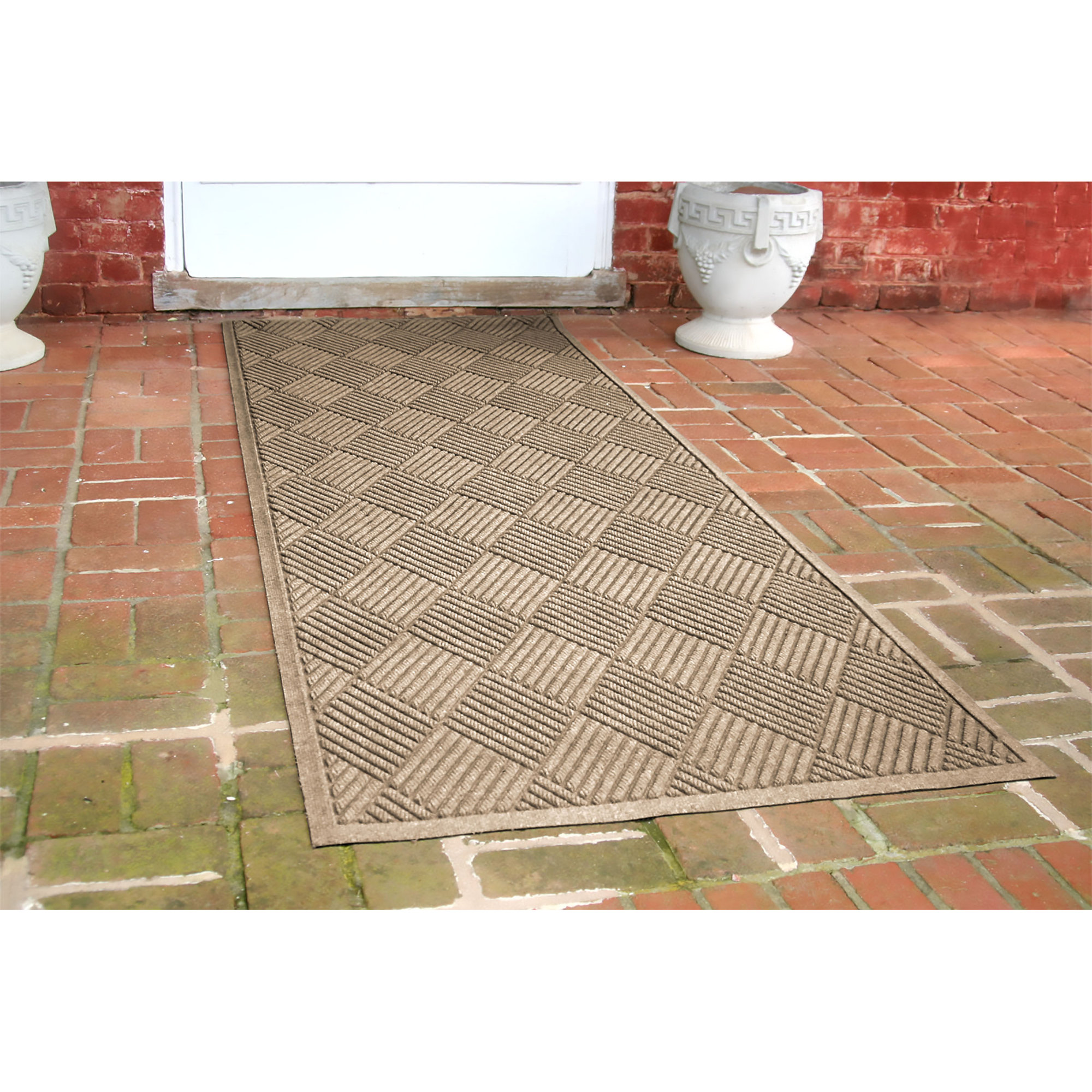 Waterhog Diamonds Indoor Outdoor Doormat, Runner 3' x 8'4", Camel