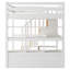 White Full Loft Bed With Desk, Shelves, Two Drawers & Robust Practical Storage Staircase 2 Large Secure Efficient -