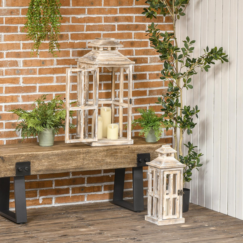 Lanterne de table en bois 19,75 po