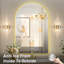 Miroir de salle de bain à DEL avec lumières, miroir de salle de bain arqué avec antibuée, température de 3 couleurs, fonction de mémoire, à intensité variable-33203117-33203118