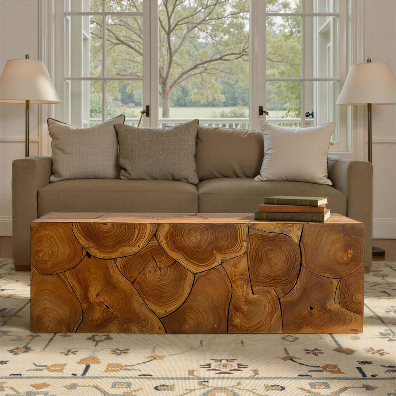 Mesa Teakwood Root Coffee Table, Natural, 15.75" H x 47.25" L x 21.75" W 