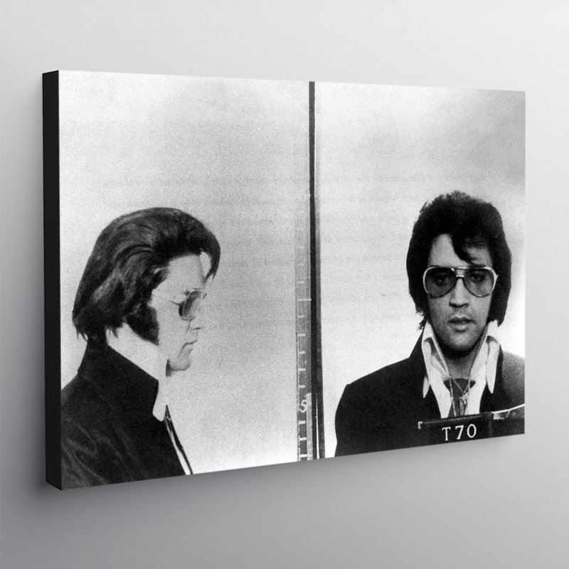 Elvis Presley Police Mugshot - Wrapped Canvas Print, 61cm H x 81.3cm W x 3.8cm D