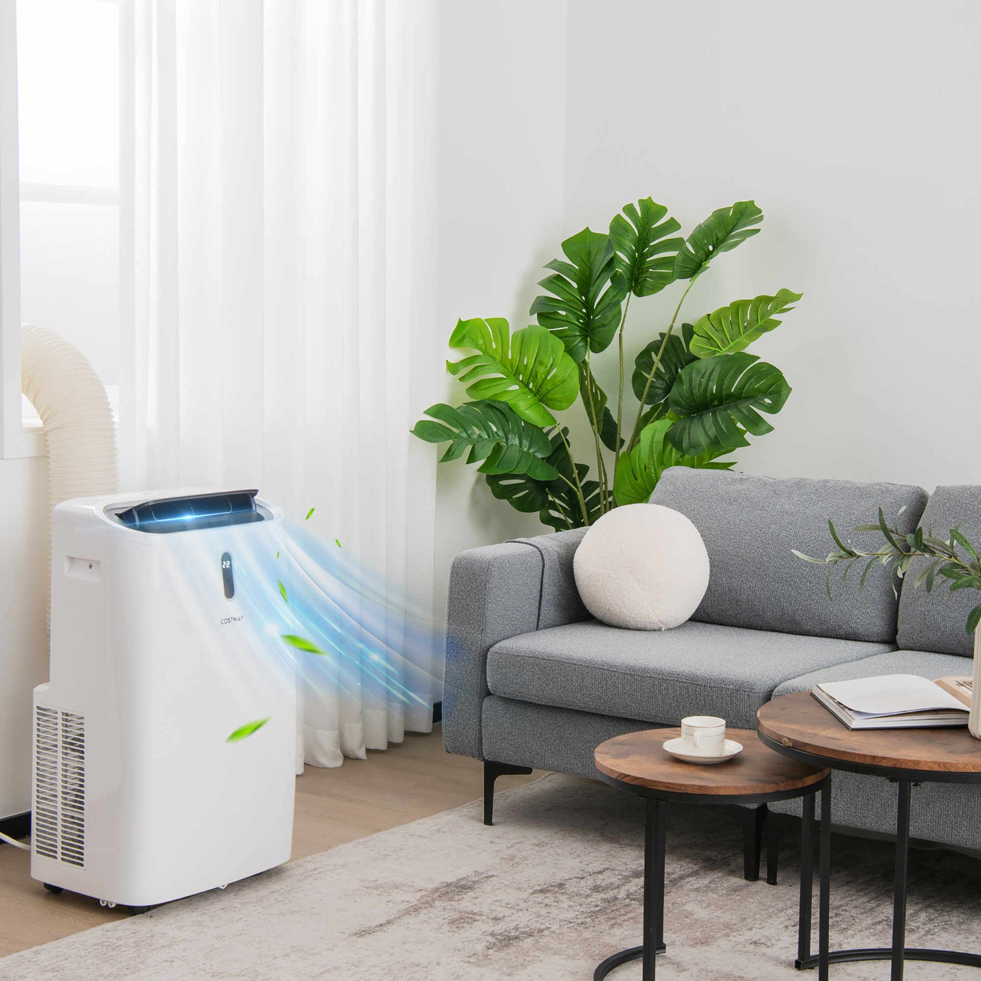 Costway 12000 BTU Wi-Fi Connected Portable Air Conditioner with