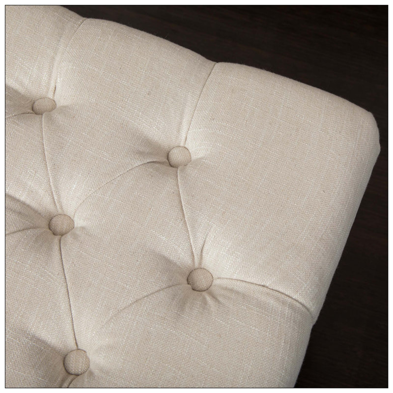 Banc de rangement avec repose-pieds avec pieds en bois massif pour le salon de la chambre à coucher, Beige clair