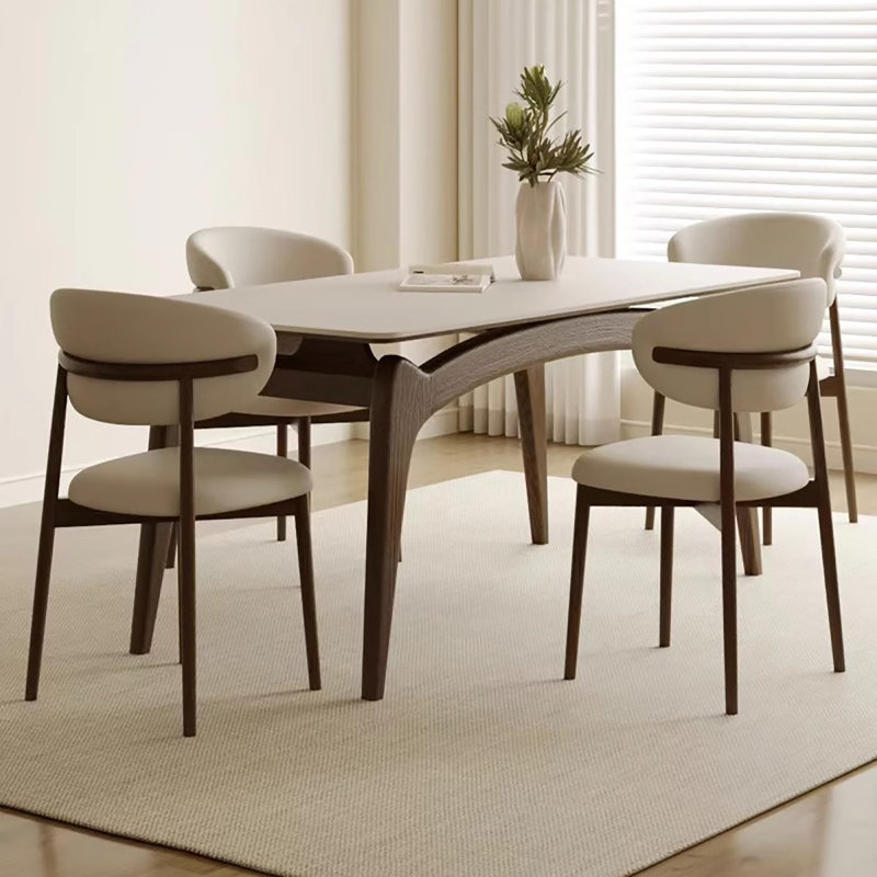 Modern Slate Dining Table with FAS Ash Frame, 29.5" H x 70.9" L x 35.4" W