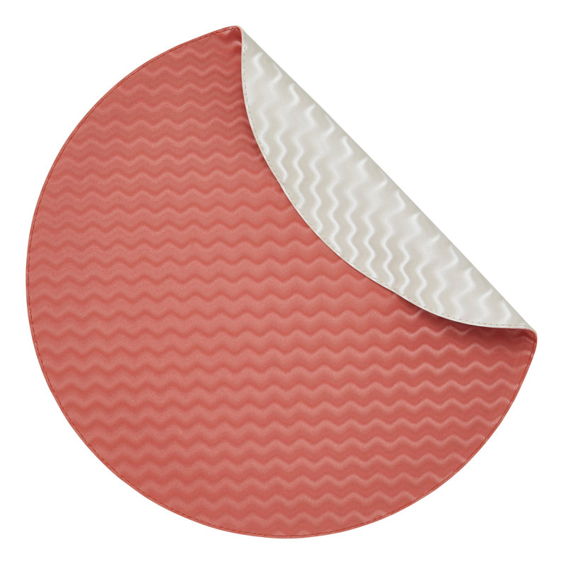 Tilde Vinyl Round Placemats, Pink/Pearl