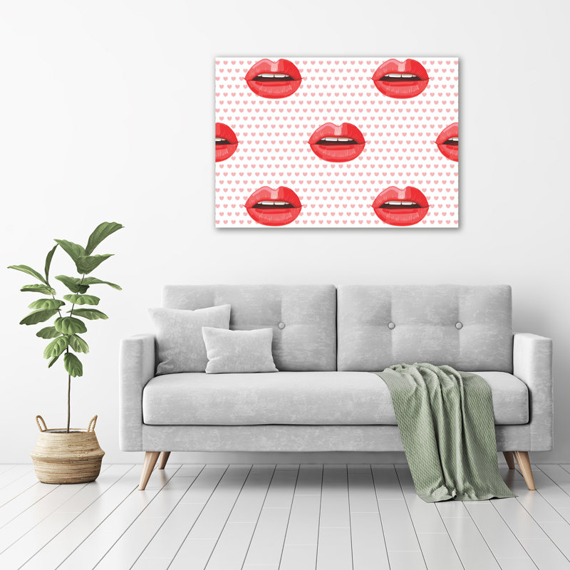 Red Lips - Wrapped Canvas Print