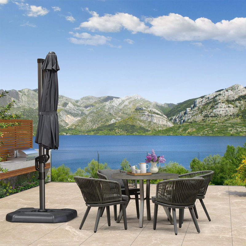 Sturdy Cantilever Parasol, Grey, 274cm H x 305cm W x 305cm D