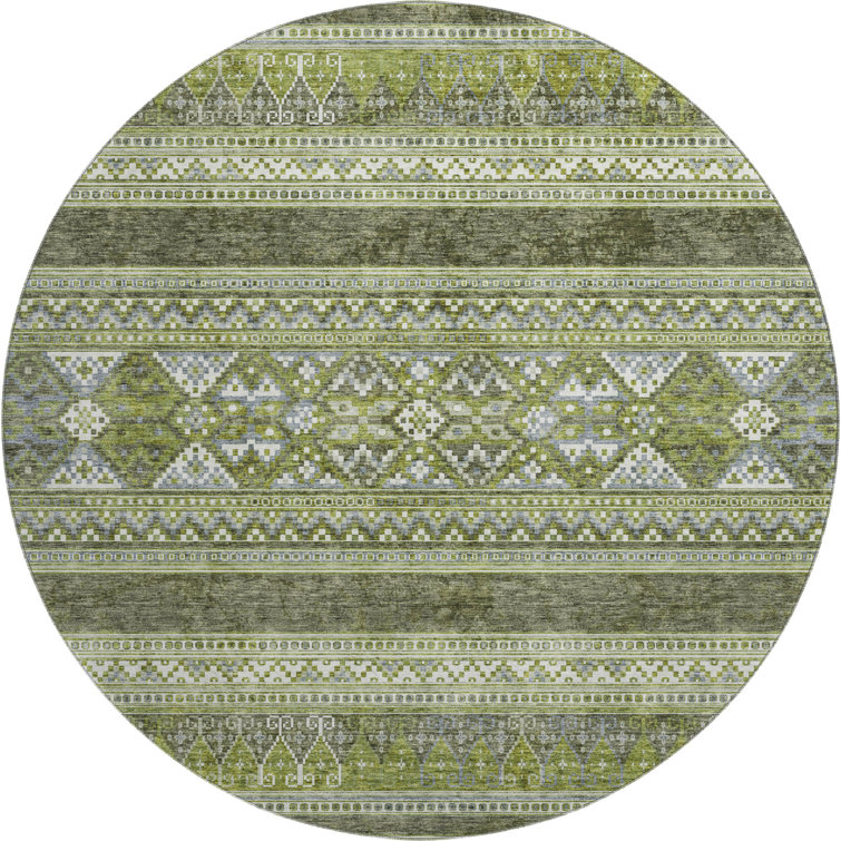 Premium Machine Washable Prisco Olive Rug