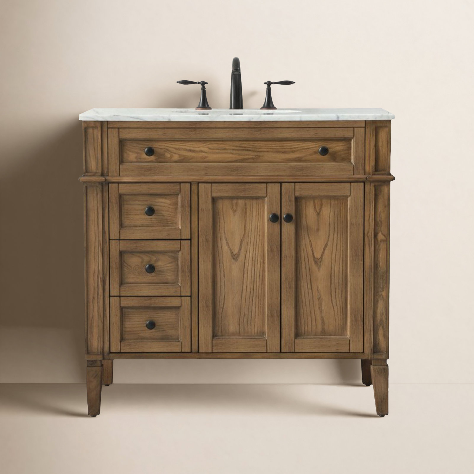 Rivers 36'' Single Bathroom Vanity, Driftwood