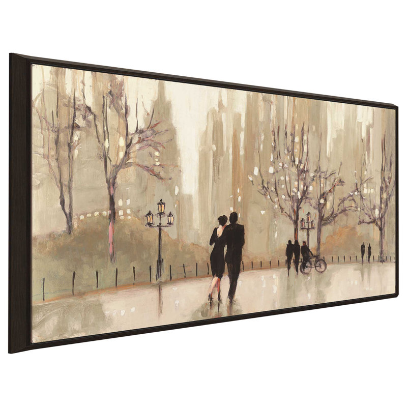«An Evening Out Neutral», reproduction sur toile, H 21,5 po x l 33,5 po x P 2 po, Cadre flottant espresso