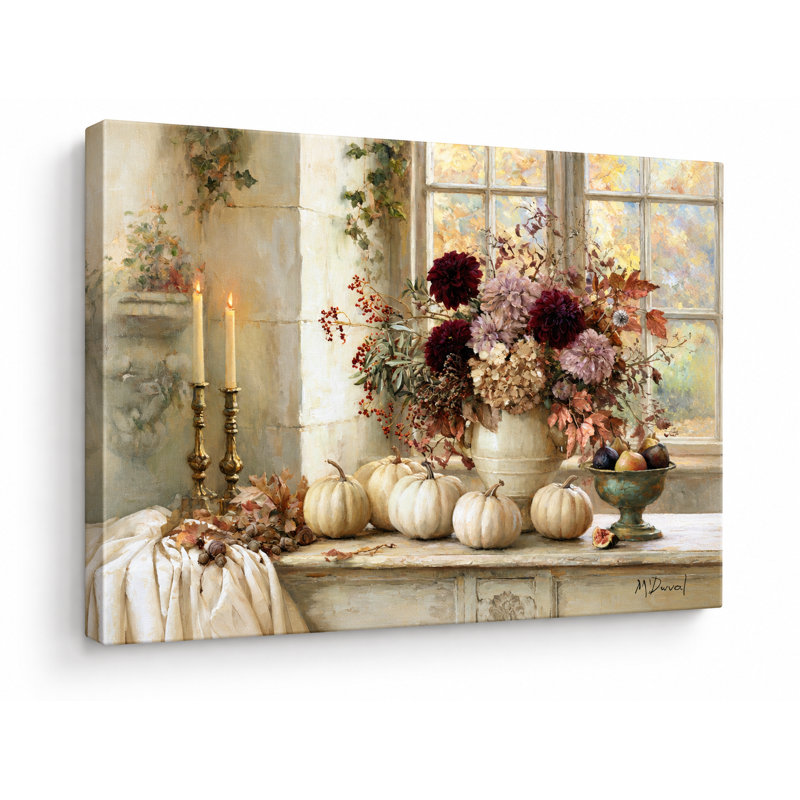 Art floral sur toile de citrouille ensoleillée, L 36 po x H 24 po x P 1,5 po