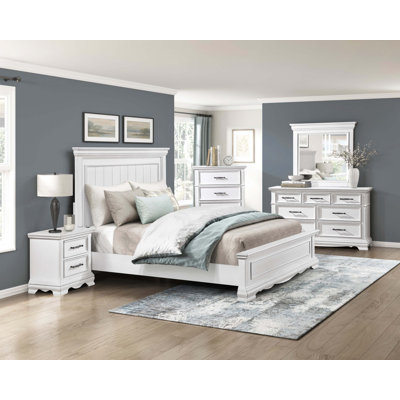White Finish Elegant King Size Bed