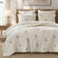 Ensemble de literie, courtepointe 100% coton, grand blanc sauge botanique