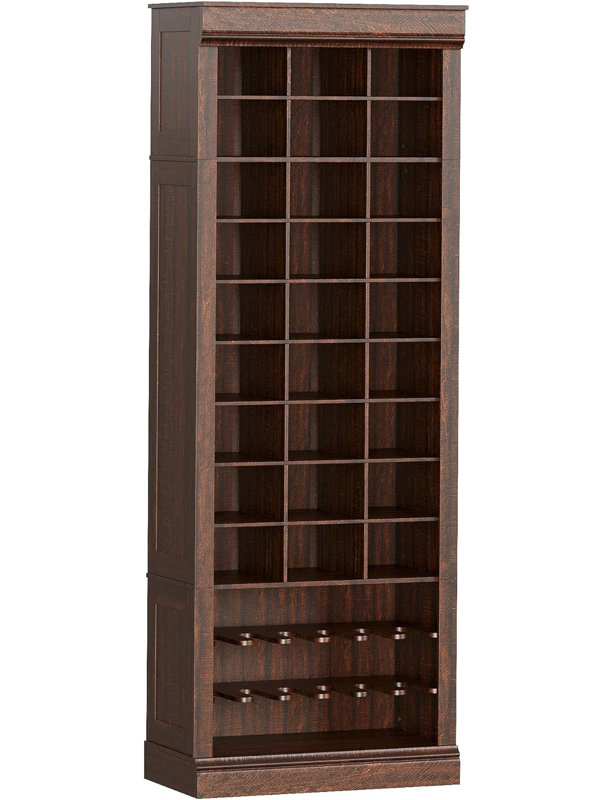 10-Tier Wooden Shoe Storage Cabinet with 27 Cubbies – Tall Freestanding Shoe Organizer for Entryway & Living Room, Brown