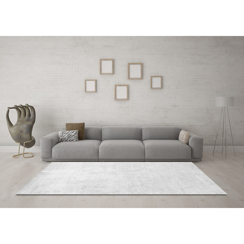 Tapis gris tissé à la machine Fallsburg, Carré 4 pi