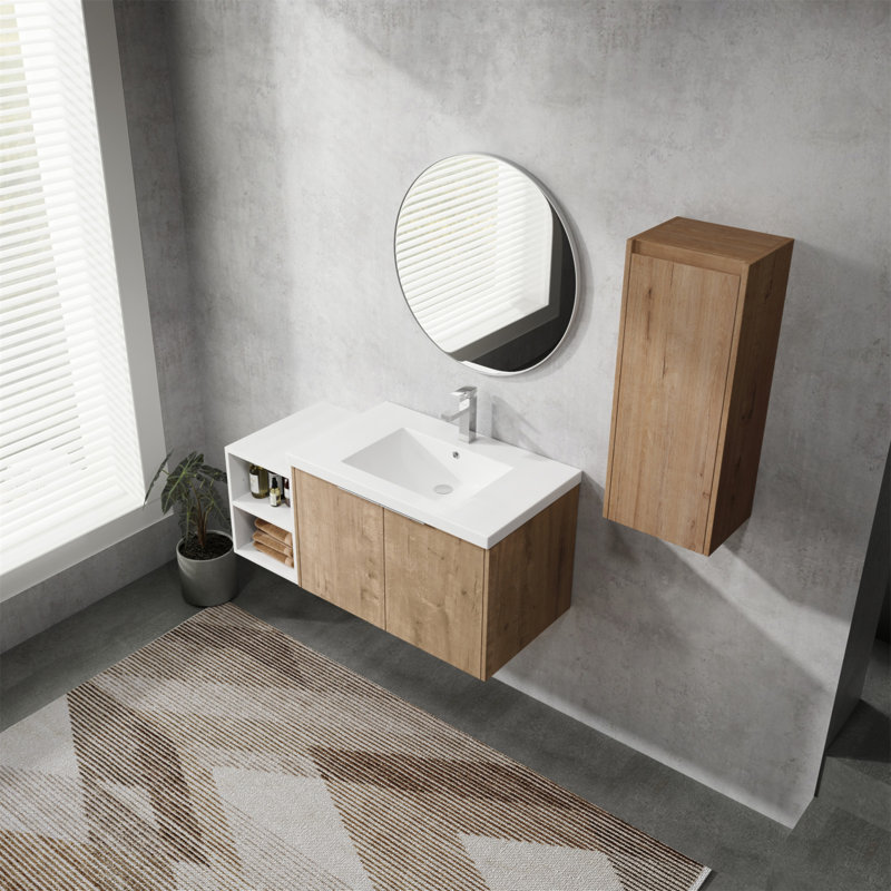 Meuble-lavabo mural sophistiqué avec caractéristiques pratiques