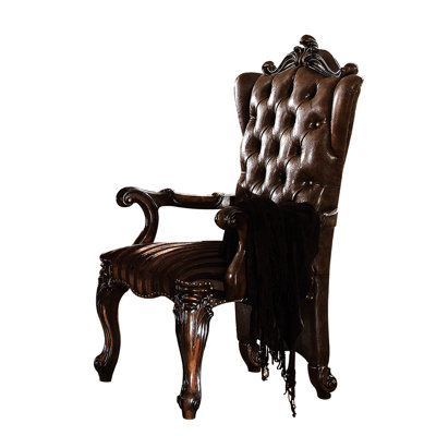 Cherry Oak Arm Chair Pair - High For Support And Style Luxury Winged Sides Enhanced Comfort
