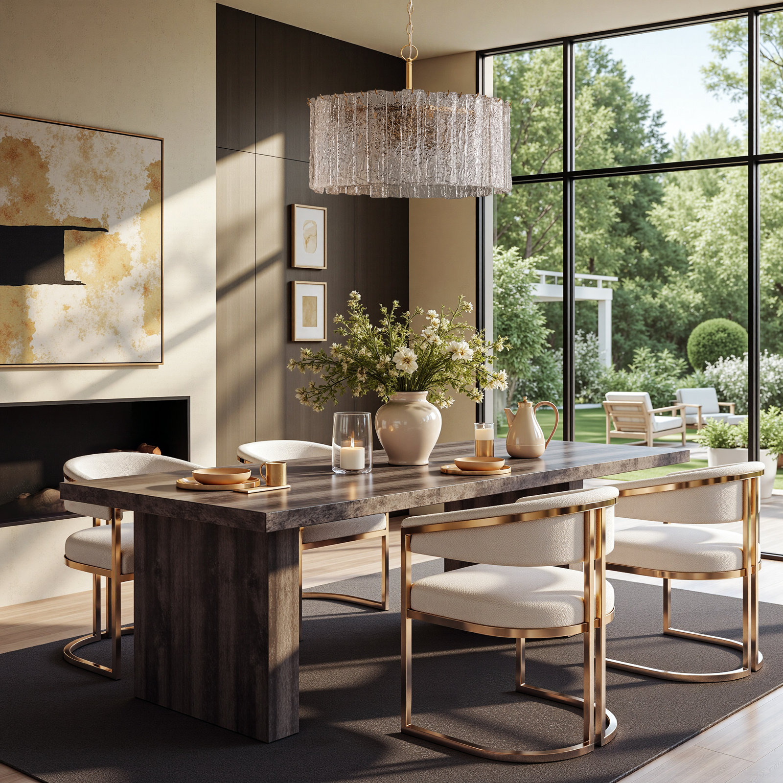 Mesmer 8-Light Hammered Glass Chandelier