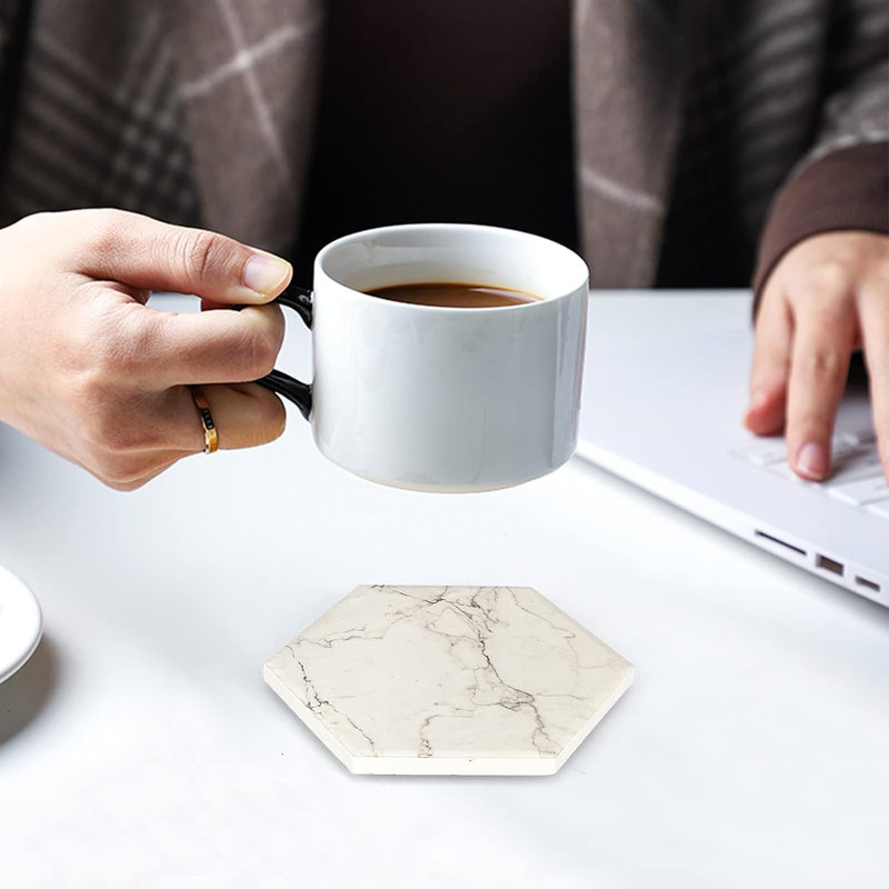 Ceramic Hexagon 6 Piece Coaster Set