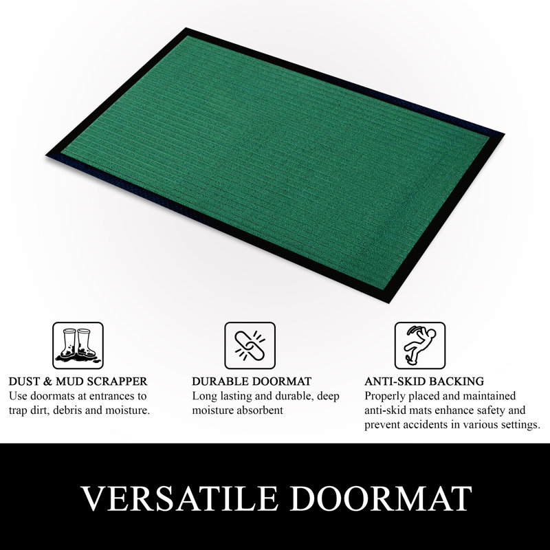 Odarius Indoor/Outdoor Non-Slip Polypropylene Doormat with Rubber Backing – Washable Welcome Mat for Entryway, Patio, Garage & Office