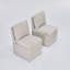 Chaise de salle à manger rembourrée en lin avec roulettes et espace de rangement - ensemble de 2-1075090157