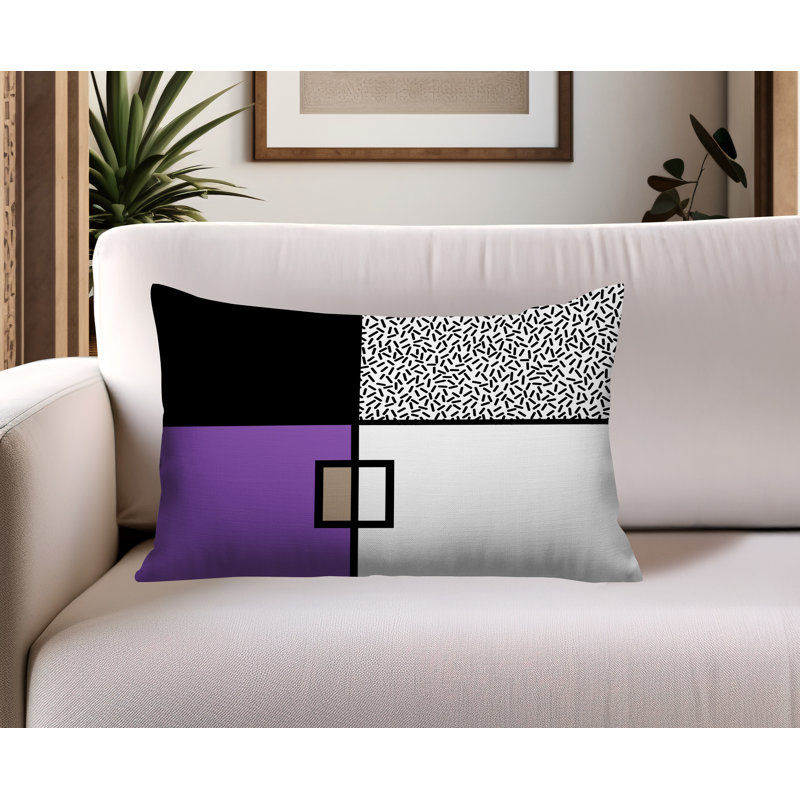 Coussin lombaire réversible intérieur / extérieur Looma, Rectangle H 14 po x l 20 po, Mauve