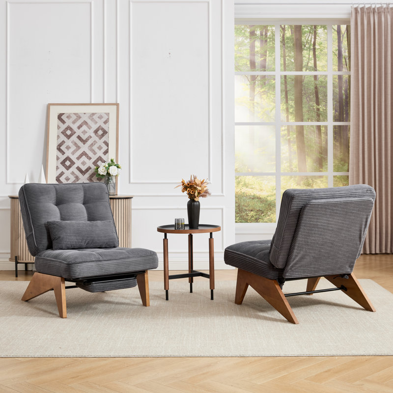 Upholstered Armless, Gray