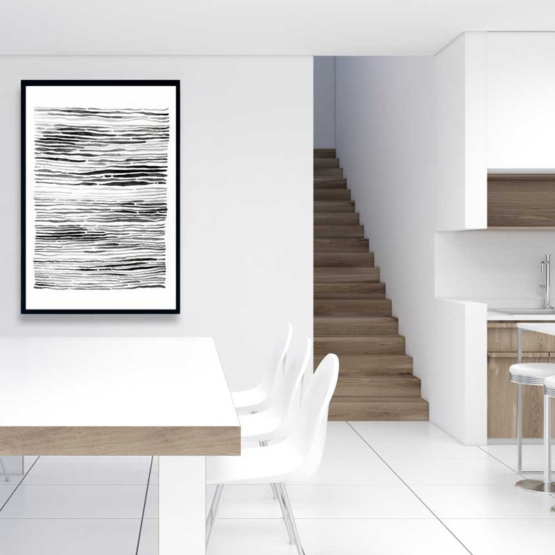 Rainures grises - formes abstraites, toile encadrée pour la décoration intérieure