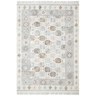 Rectangle Abstract Hand Woven Kilim Indoor / Outdoor Area Rug