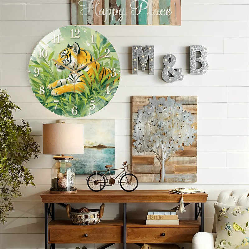 Horloge murale tigre 12 po