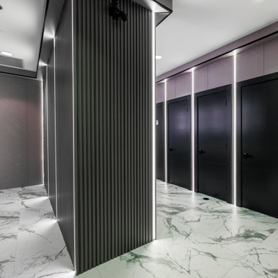8 panneaux muraux en lattes de PVC de 118 po x 5,5 po, panneau diffuseur acoustique WPC pour décor moderne