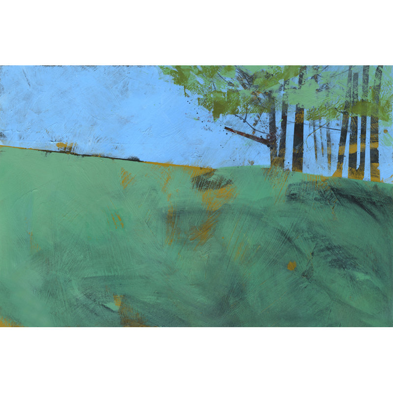 Token Trees Three by Paul Bailey - Painting Print, Black Floater Framed, 12cm H x 18cm W