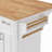 54" Large Kitchen Island with Rubber Wood Drop Leaf, Embossed Texture Rolling Kitchen Cart on 4 Wheels with 4 Doors and 3 Drawers, Kitchen Island with Storage for Kitchen, Dining Room-1491946262