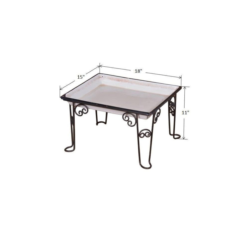 Manvel Rectangular Iron Coffee Table Tray, 18x15x11