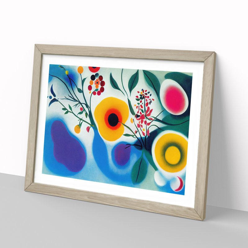 Dazzling Flowers - Framed Print, 34cm H x 46cm W x 2cm D, Oak Framed