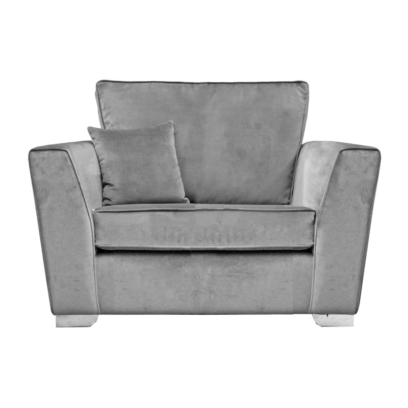 Quade 2 Seater Velvet Loveseat, Grey