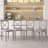 Kasandra Dining Chairs Set of 4, Modern Farmhouse X-Back Kitchen Chairs Set with Faux Leather Seat, Metal Cross Back Side Chairs for Dining Room, Kitchen, Apartment, Restaurant-758667094