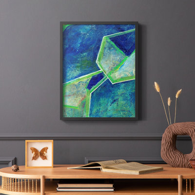 «Geometric in Cool III», reproduction encadrée - bois massif