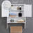 Bathroom And Living Room White Storage Cabinet With 2 Door Adjustable Shelves, 21.65 X 7.1 27.6 Inches, For Small Spaces Over Toilet Cabinet, Medicine Shelves-1796464544