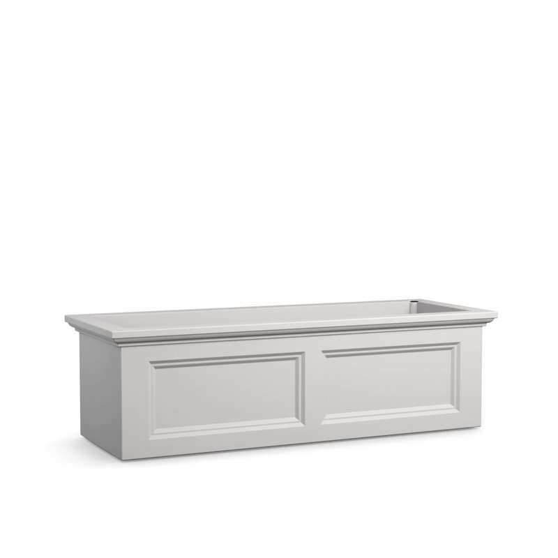 Tolmino 48" W Self-Watering Outdoor Planter Box, White, 14'' H x 48'' W x 18'' D