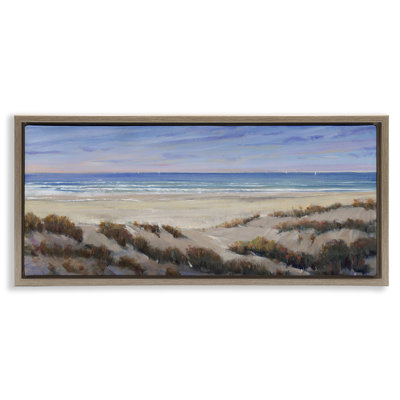  «Grassy Beach View», art mural encadré sur toile flottante par Regina Moore