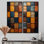 «Geometric Harmony Abstract Brown Tiles II», impressions bohémiennes et éclectiques sur toile