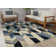 Hand Tufted Graphic Rug, Blue/Ivory