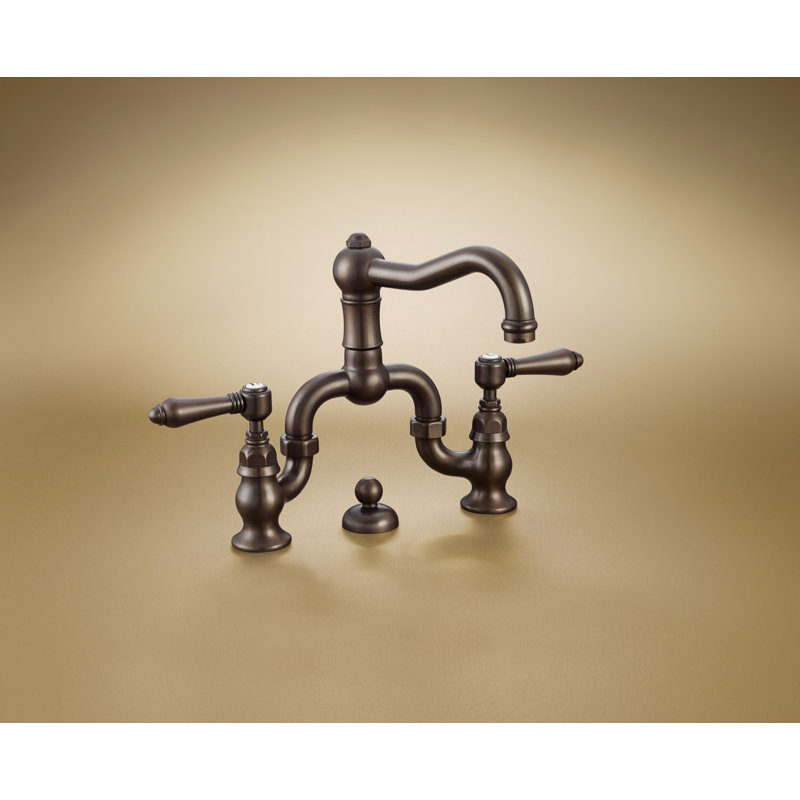 Acqui Bridge Lavatory Faucet, Tuscan Brass, Lever Handle