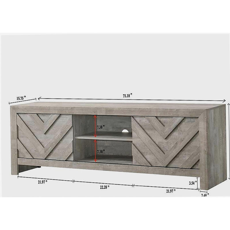 Meuble télé 1pc, Gris