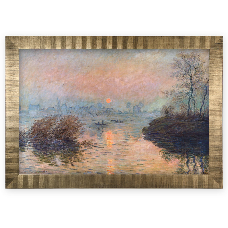 « rectangle soleil de la senne » par claude monet», reproduction de peinture à l’huile, H 27 po x l 39 po x P 2 po