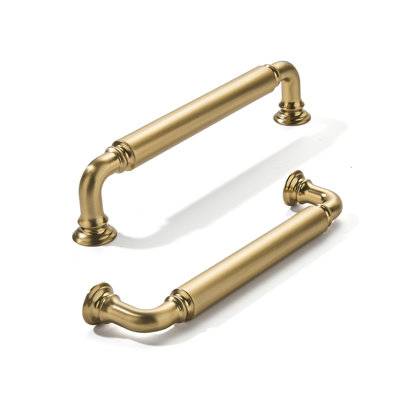 10-Pack Champagne Bronze Heavy-Duty Solid Cabinet Pulls, 5 Inch (128mm) Hole Center, Satin Brass Drawer Pulls, Cabinet Hardware, Suitable for Kitchen Cabinets, Bathrooms and Dressers